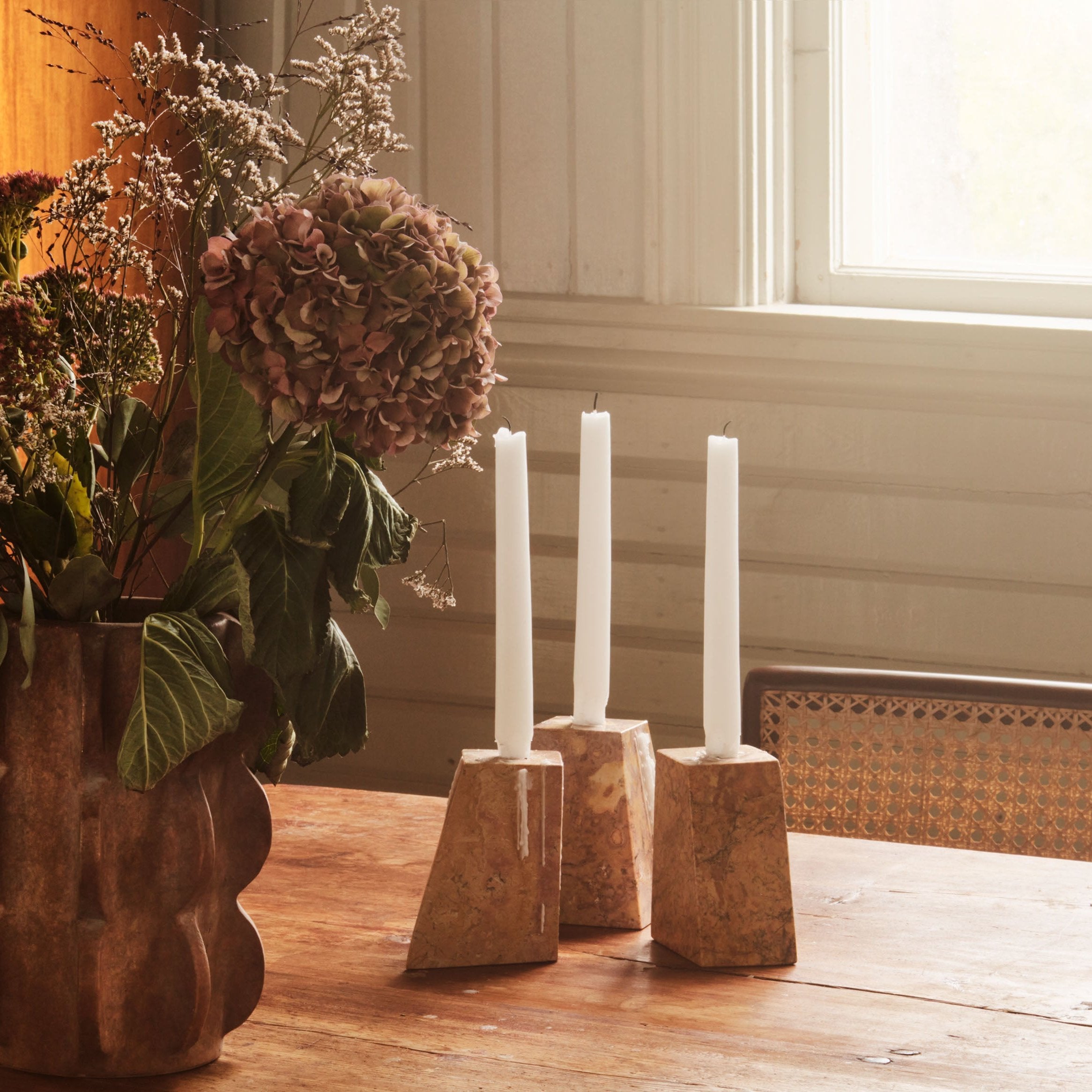 Pyramid Candle Holders Red